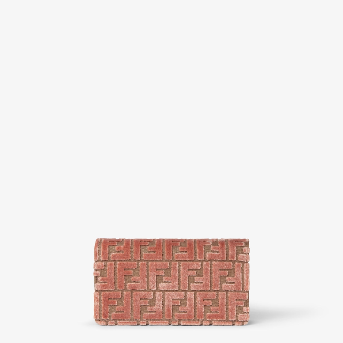 FENDI Wallet On Chain Baguette Pink FF jacquard velvet wallet - Image 4